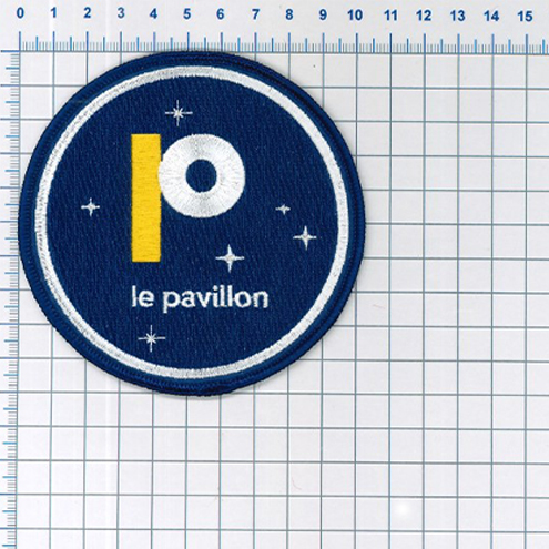 Proof of the embroidered patches for the Stellar Scape exhibition at the Pavillon of Namur