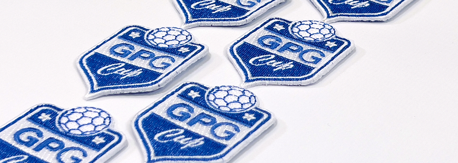 Combination of embroidered patches for the second edition of the GPG cup