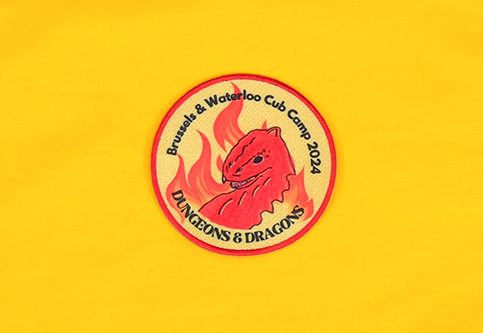 Embroidered and sublimated patches for Cub Camp