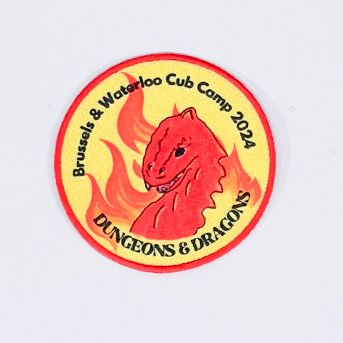 Embroidered and sublimated patches for Cub Camp