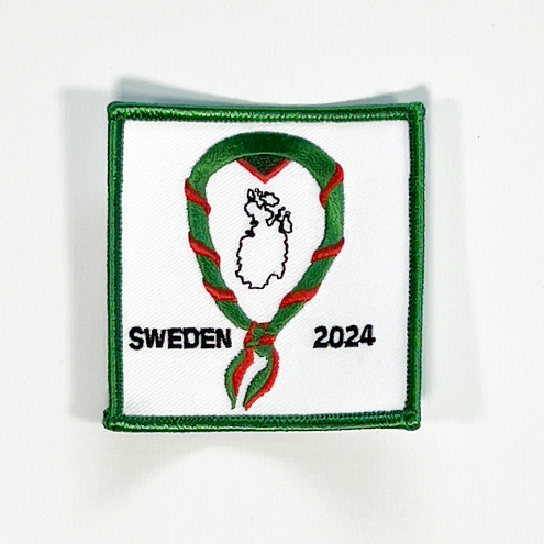 Embroidered patch for a scout camp in Sweden.