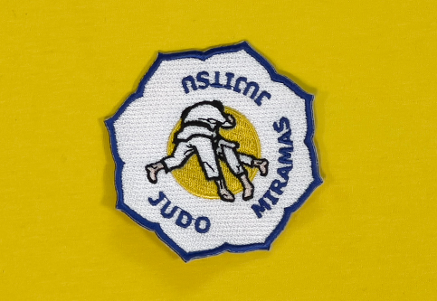 Embroidered patches for the judo and jujitsu club of Miramas