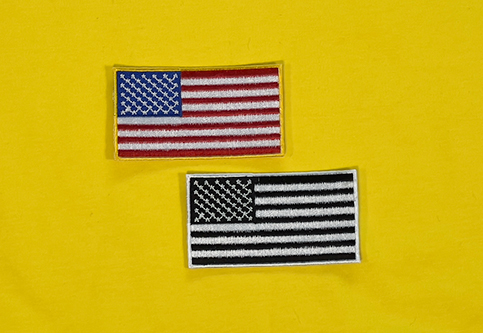 Embroidered patches with the American flag