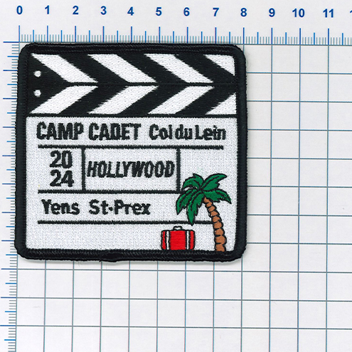 Approval proof for the Hollywood theme cadet camp patch