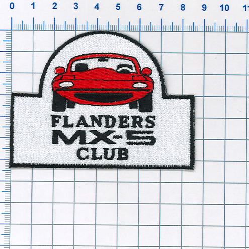 Approval proof for the embroidered patch of the Flanders MX-5 Car Club