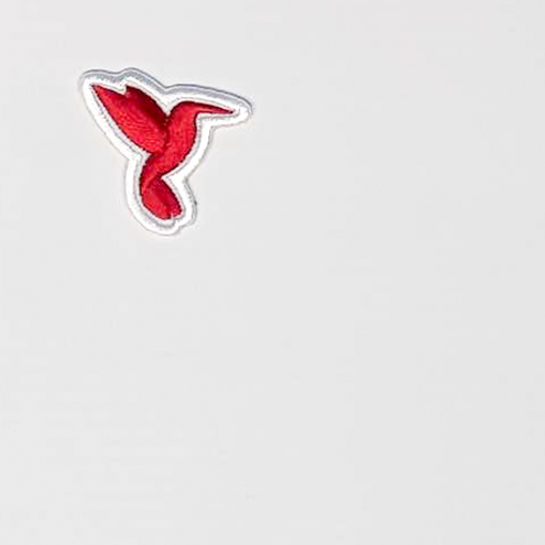 100% Embroidered and Laser-Cut Hummingbird Badge