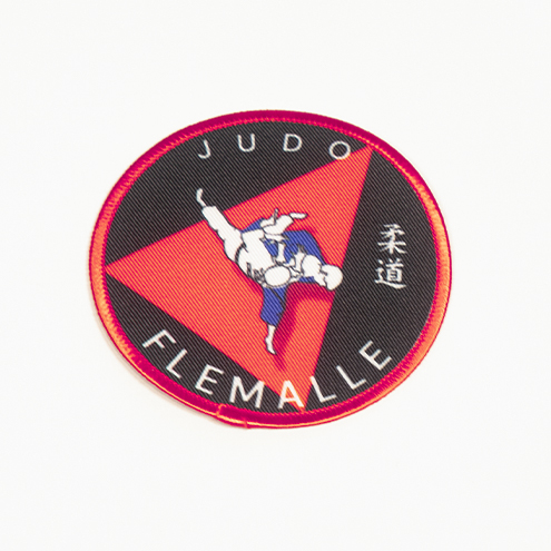 Sublimated patch for the Flémalle Judo Club.