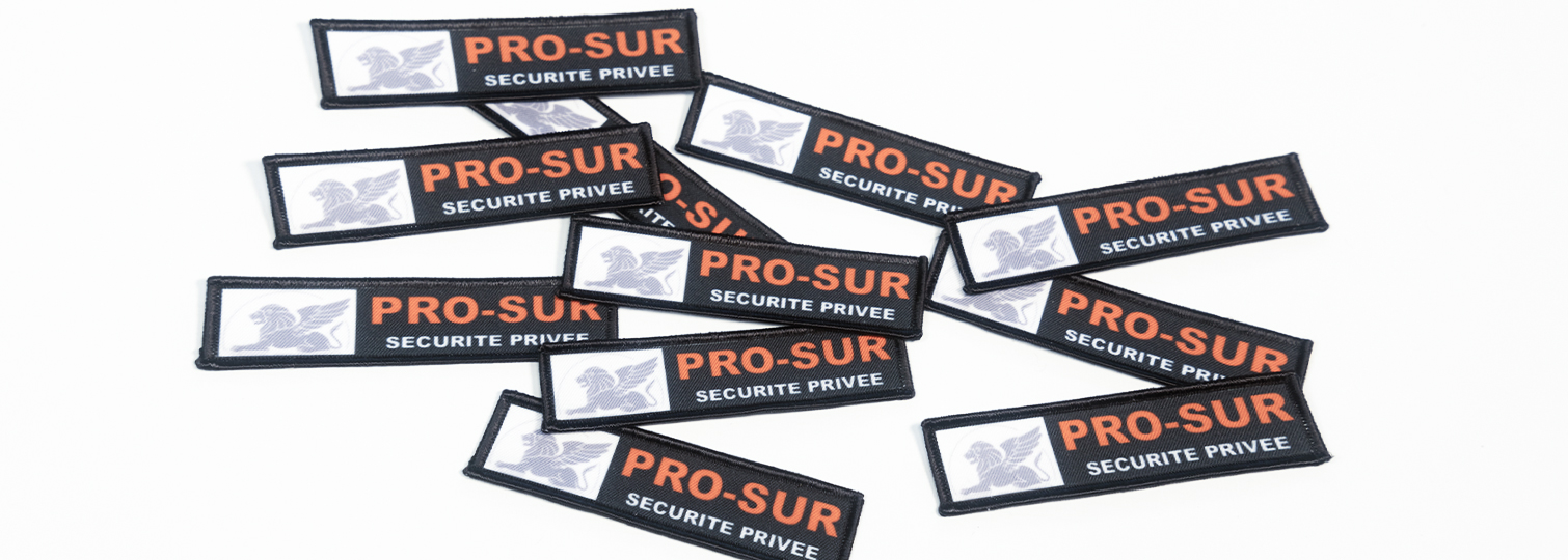 Combination of Sublimated Badges for Pro-Sur Securite Privée Security Agents