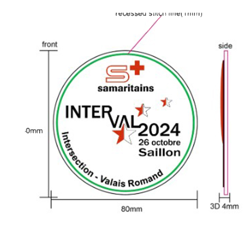 Proof of Print for 3D PVC Badge Samaritans Interval 2024