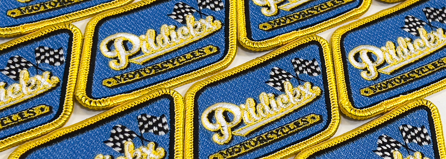 Embroidery of Pildickx motorbike patches